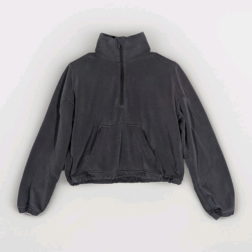 Lululemon Brushed Softstreme Half Zip Charcoal Women's Size 4 Running Athleisure